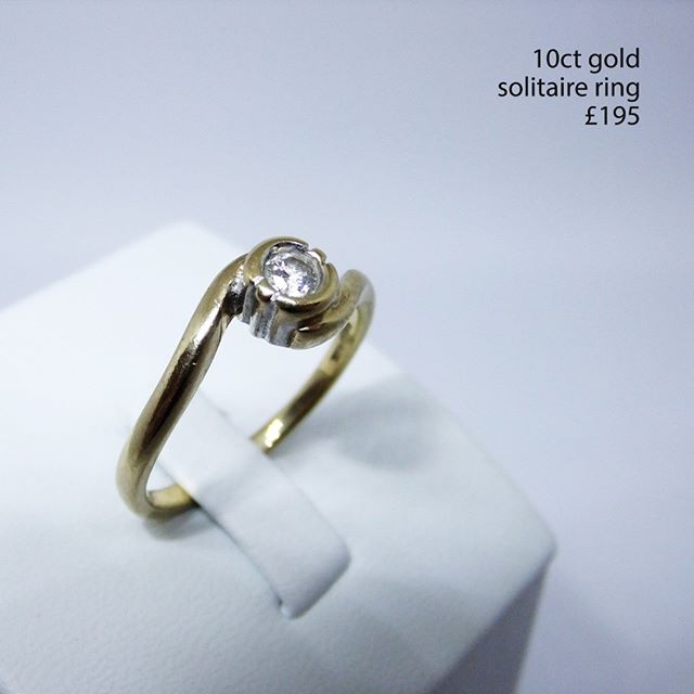 10ct gold, solitare diamond ring. &pound;195 #diamonds #solitairering  #gold #norwichlanes #benjaminjosephjewellers