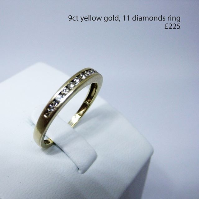 9ct gold, 11 diamonds ring, &pound;225 #diamonds #diamondringsjournal #gold #norwichlanes #benjaminjosephjewellers