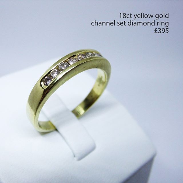 18ct channel set diamond ring, &pound;395 #diamonds #channelset #norwichlanes #benjaminjosephjewellers