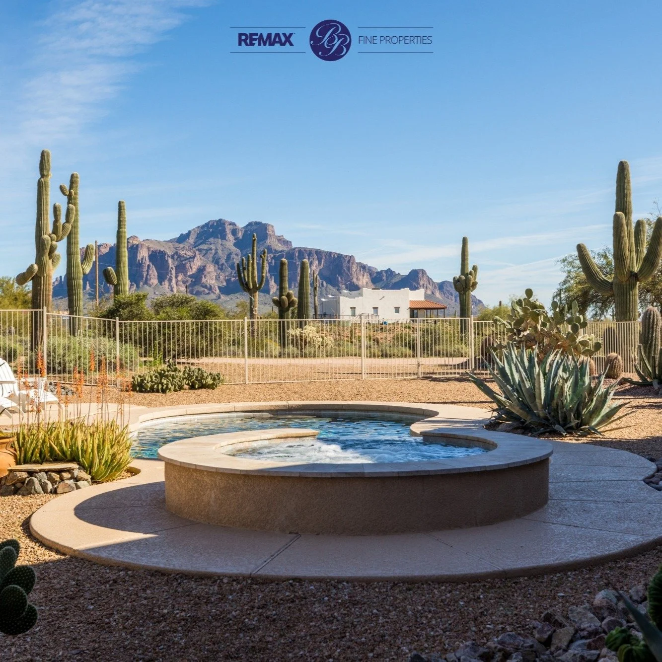 ✨New Listing!

⚬ Custom Santa Fe home with mountain + desert views 🏜️
⚬ Chef&rsquo;s kitchen, quartz counters &amp; big island 
⚬ Resort-style backyard with pool + spa💦
⚬ 642 sqft detached 2-car garage for workshop + toys
⚬ Observation deck for sun