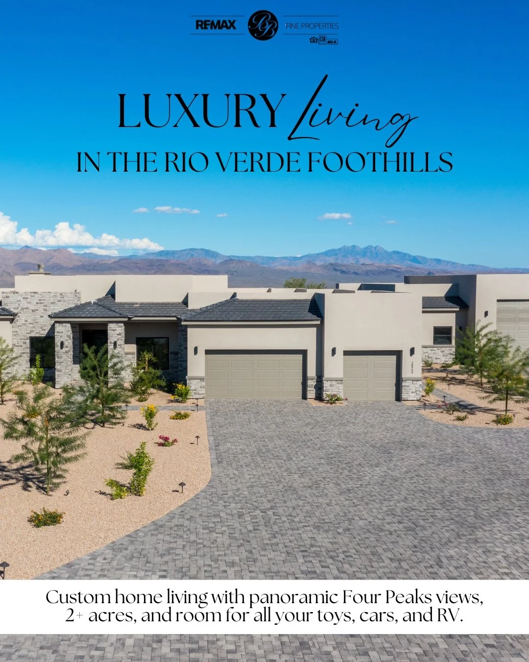 ✨Listing Highlight!

⚬ New build on 2+ acres🌵
⚬ 2,376 sqft climate-controlled RV garage 🚗
⚬ Great room with massive sliding glass pocket doors
⚬ Chef&rsquo;s kitchen with professional stainless appliances
⚬ Stunning mountain and Four Peaks views🌄
