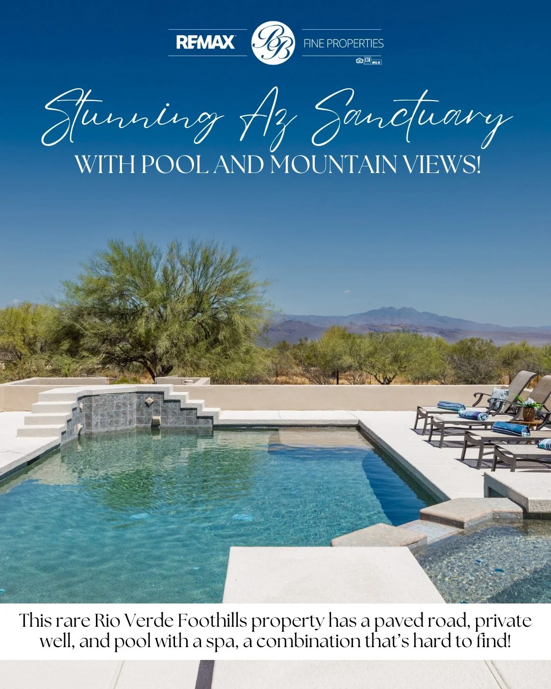 ✨ Pool, spa, private well, and mountain views in the Rio Verde Foothills.🌵

🏡 If you&rsquo;re looking for scenic desert living with space to relax, entertain, and enjoy the outdoors, this custom home is a must-see.

✨ 3 bed | 2 bath | 2,670 sqft | 