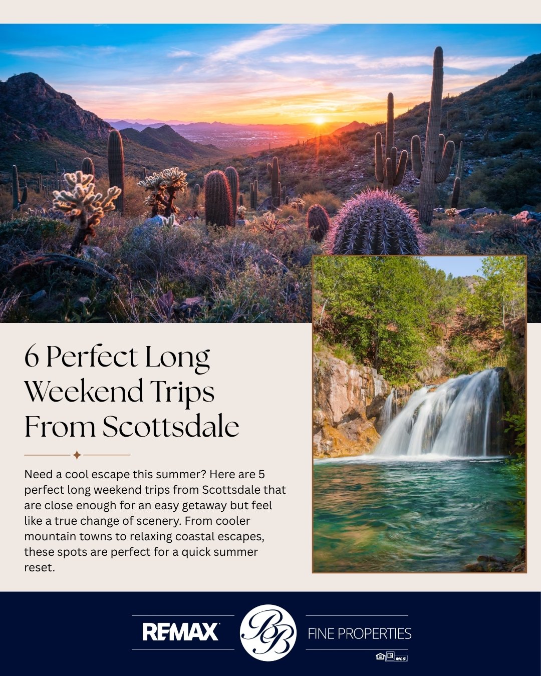 Need a break from the Scottsdale summer heat? ☀️

Whether you&rsquo;re craving cooler mountain air, charming small-town exploring, or a relaxing coastal reset, these 6 long weekend trips are perfect for a quick summer getaway. Each one is close enoug