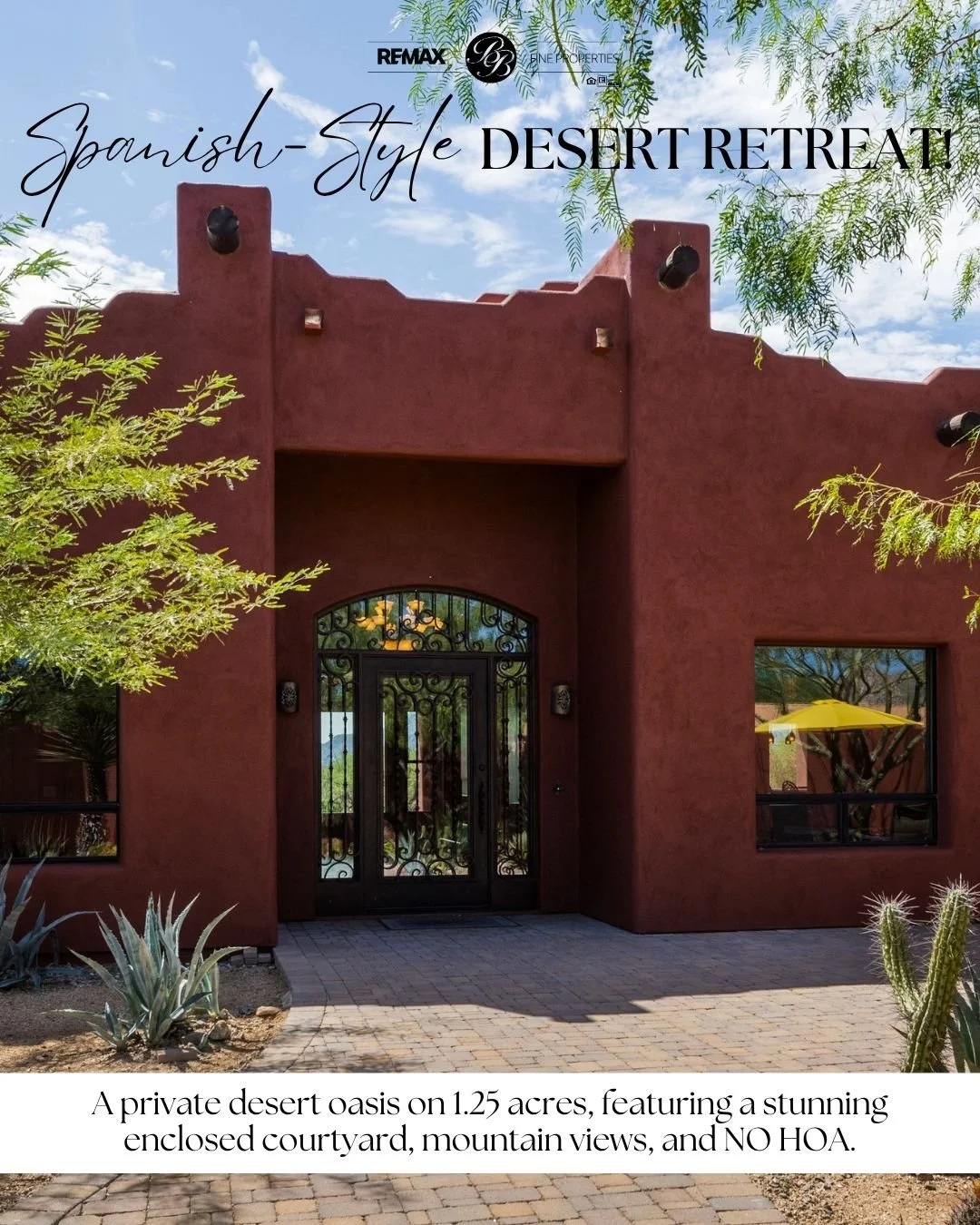 ✨ 1.25 acres, sweeping mountain views, and Spanish-style charm in the heart of the Rio Verde Foothills. 🌵

🏡 This very private desert retreat offers incredible space, peaceful surroundings, and room to enjoy the Arizona lifestyle, all with NO HOA, 