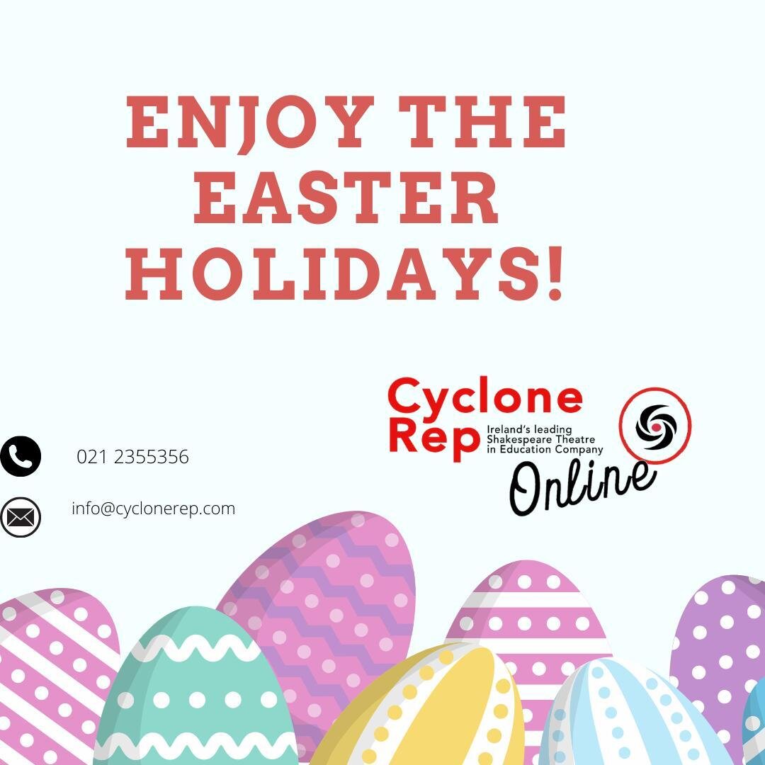 We hope everyone has a nice Easter break and we can't wait to perform our Shakespeare Sessions Online for all of you when schools return on the 12th April! In the meantime if you have any questions or want to book contact us 021 2355356 or info@cyclo
