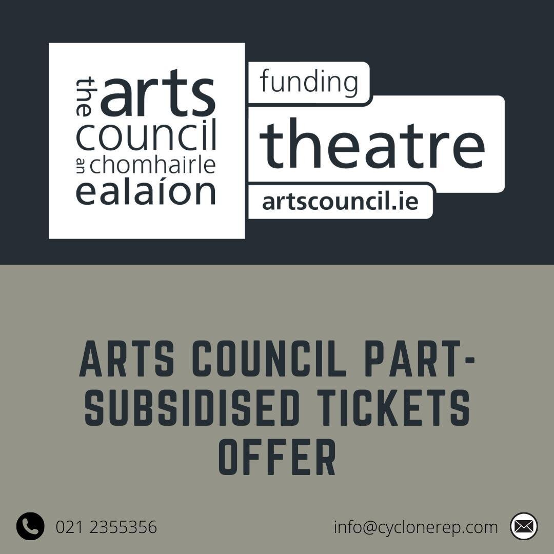We are delighted to announce a new ticket offer that is partially subsidised by the Arts Council of Ireland! This ticket offer starts at €8 per student. If you want some more information or want to book contact us on 021 2355356 or info@cycloner