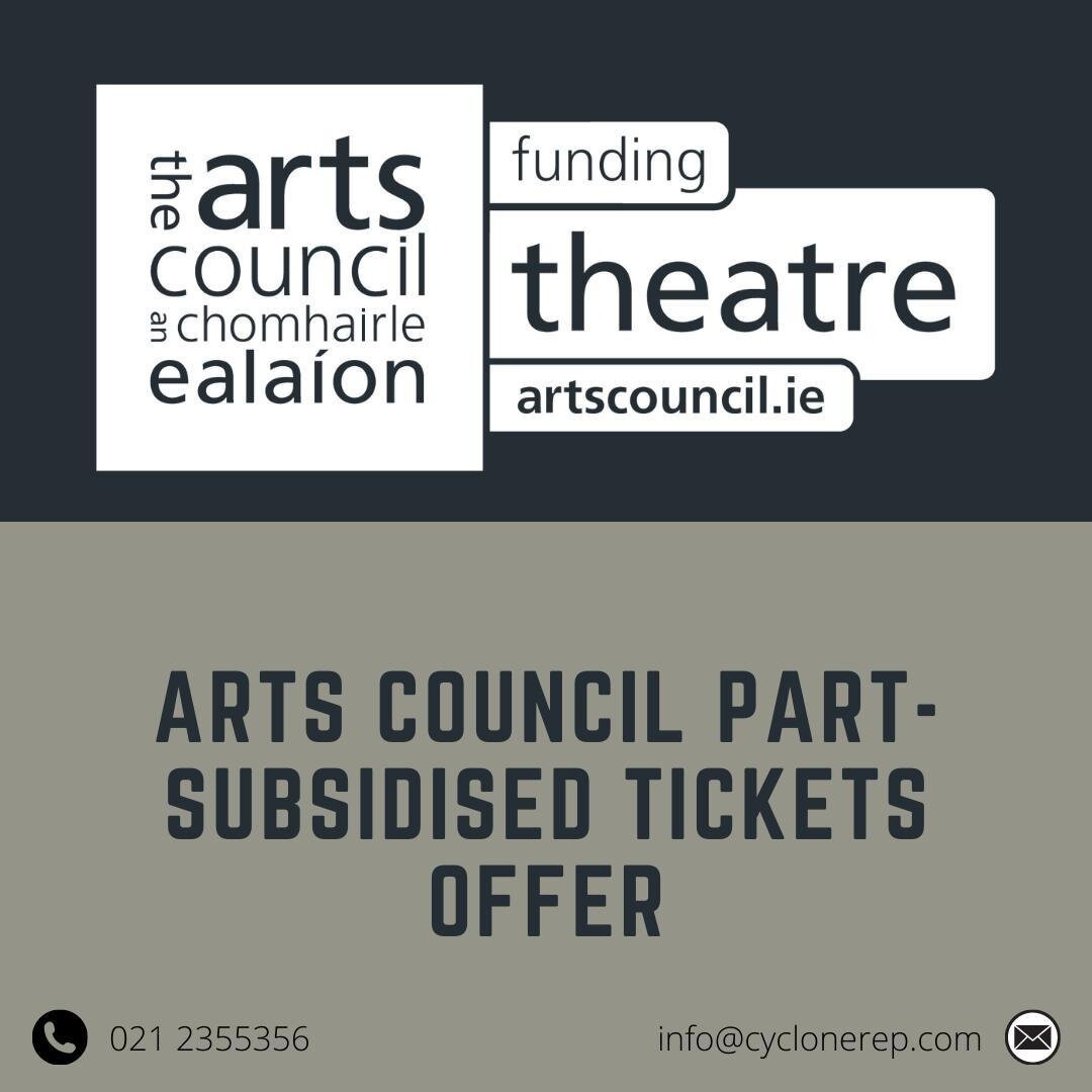 We are delighted to announce a new ticket offer that is partially subsidised by the Arts Council of Ireland! This ticket offer starts at &euro;8 per student. If you want some more information or want to book contact us on 021 2355356 or info@cycloner