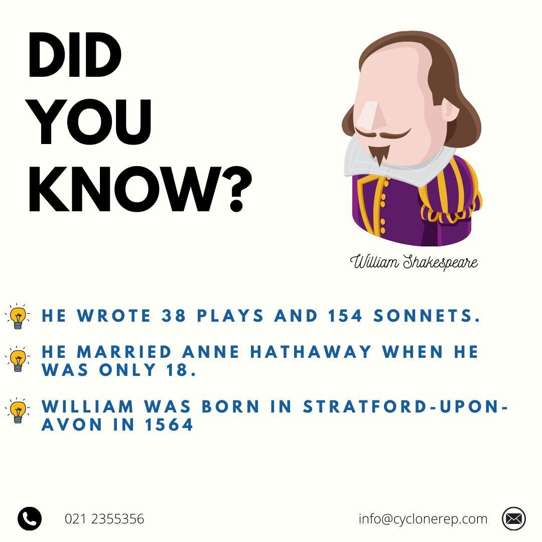 Who else knew these fun facts about William Shakespeare? #Didyouknow #funfact