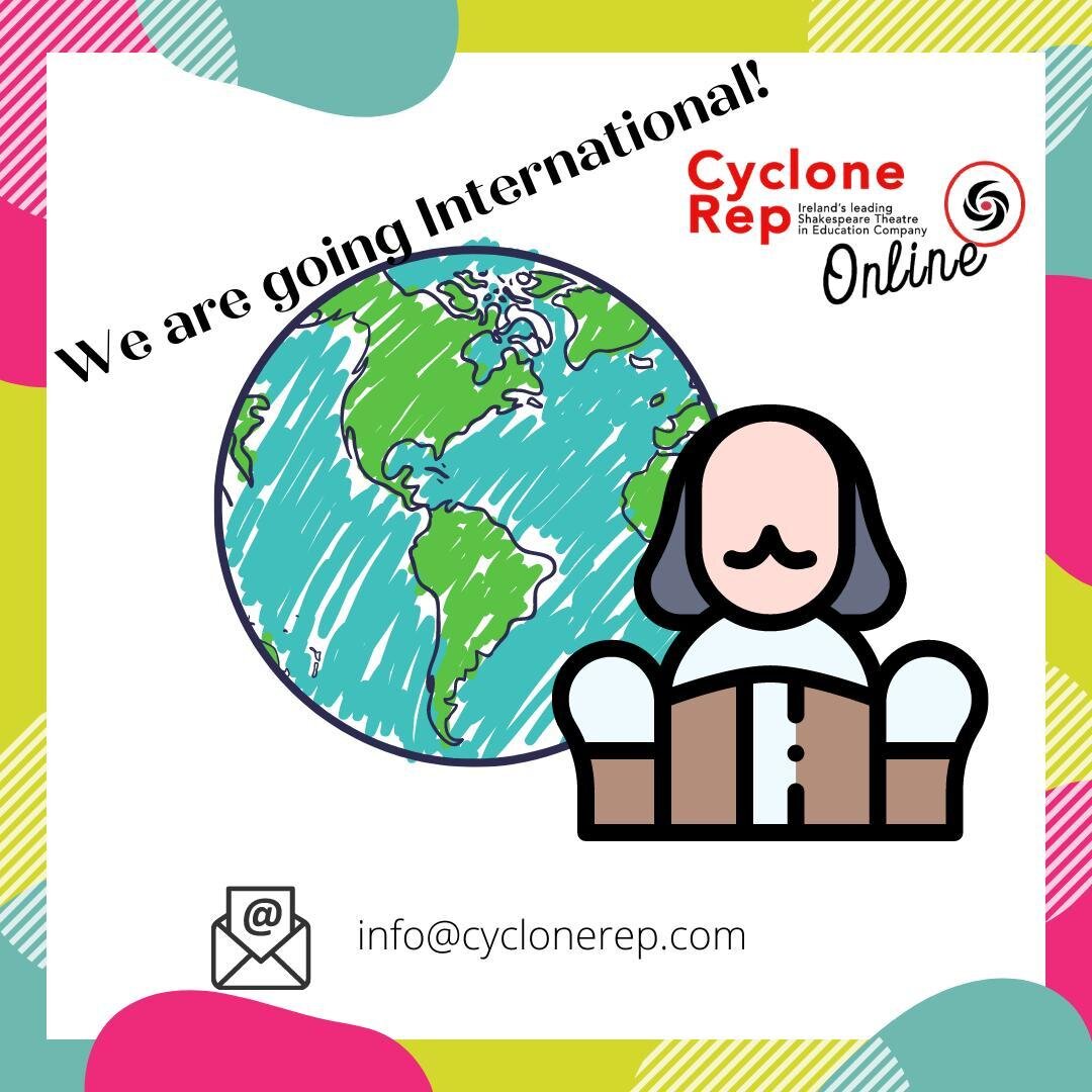 We are looking into going international with our Shakespeare Sessions Online so we are now offering our Romeo & Juliet Session Online and King Lear Session Online to schools outside of Ireland! Contact us at info@cyclonerep.com to know more #Shak