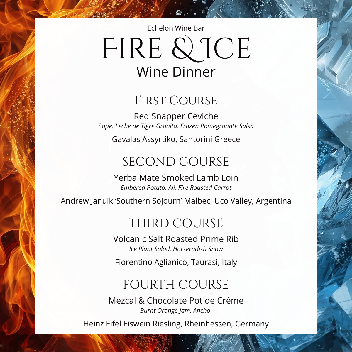 Fire &amp;amp; Ice Wine Dinner