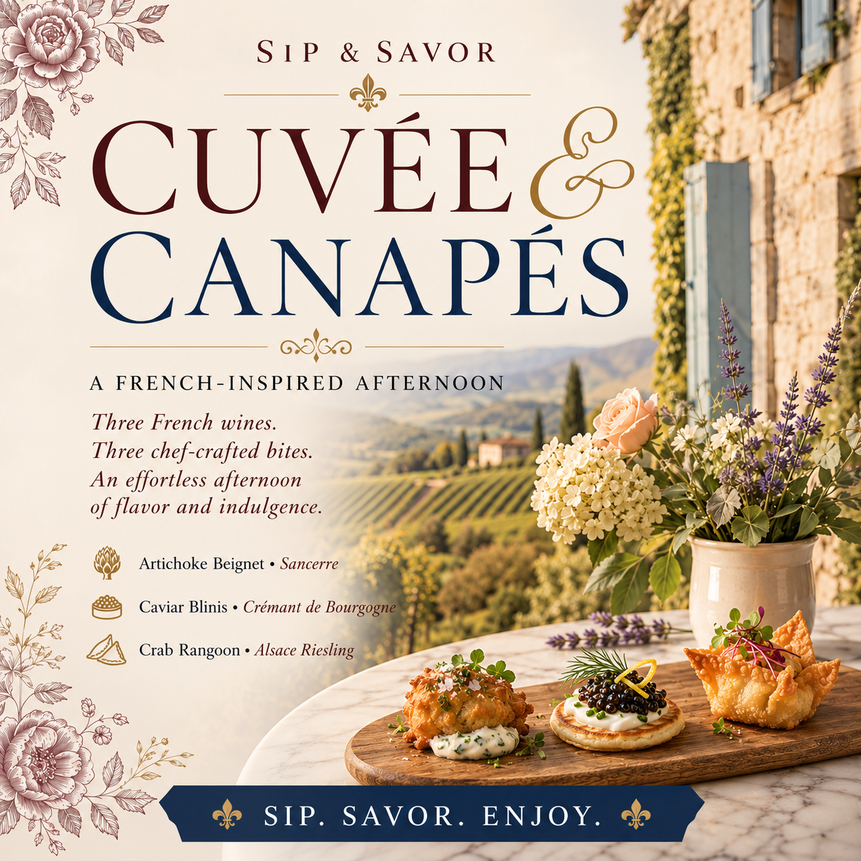 Sip &amp; Savor Series: Cuvée &amp; Canapés