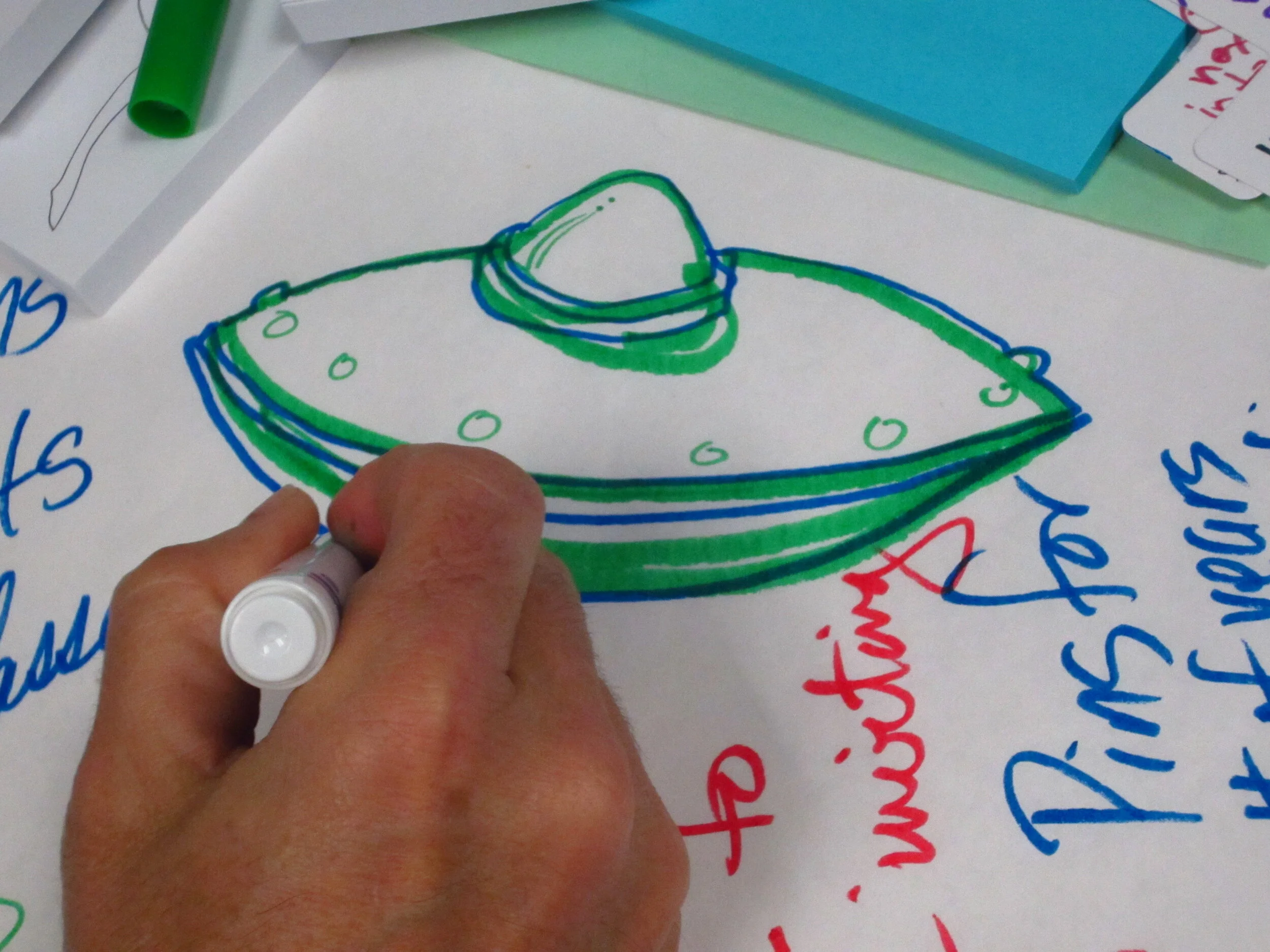 Participants draw their ideas in a visual World Cafe