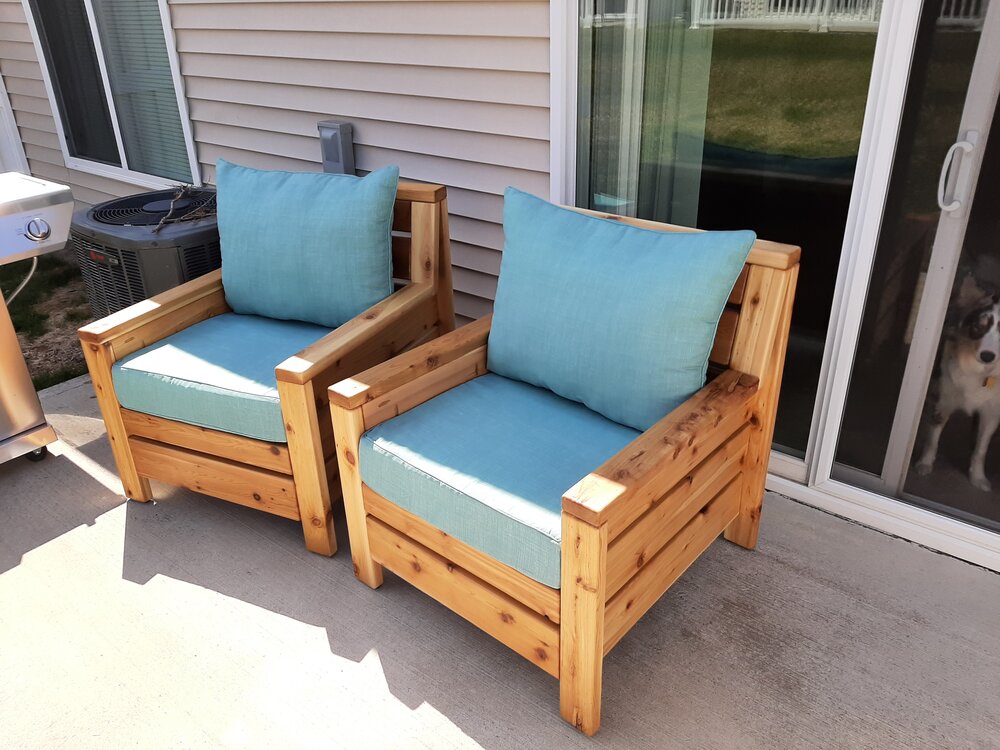 Patio Chair Single Cushion Build, Outdoor Wood Patio Furniture Plans