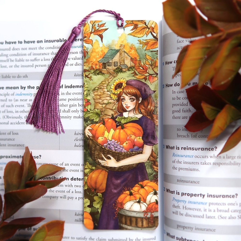 Harvest bookmark with tassel — Aria-Illustration