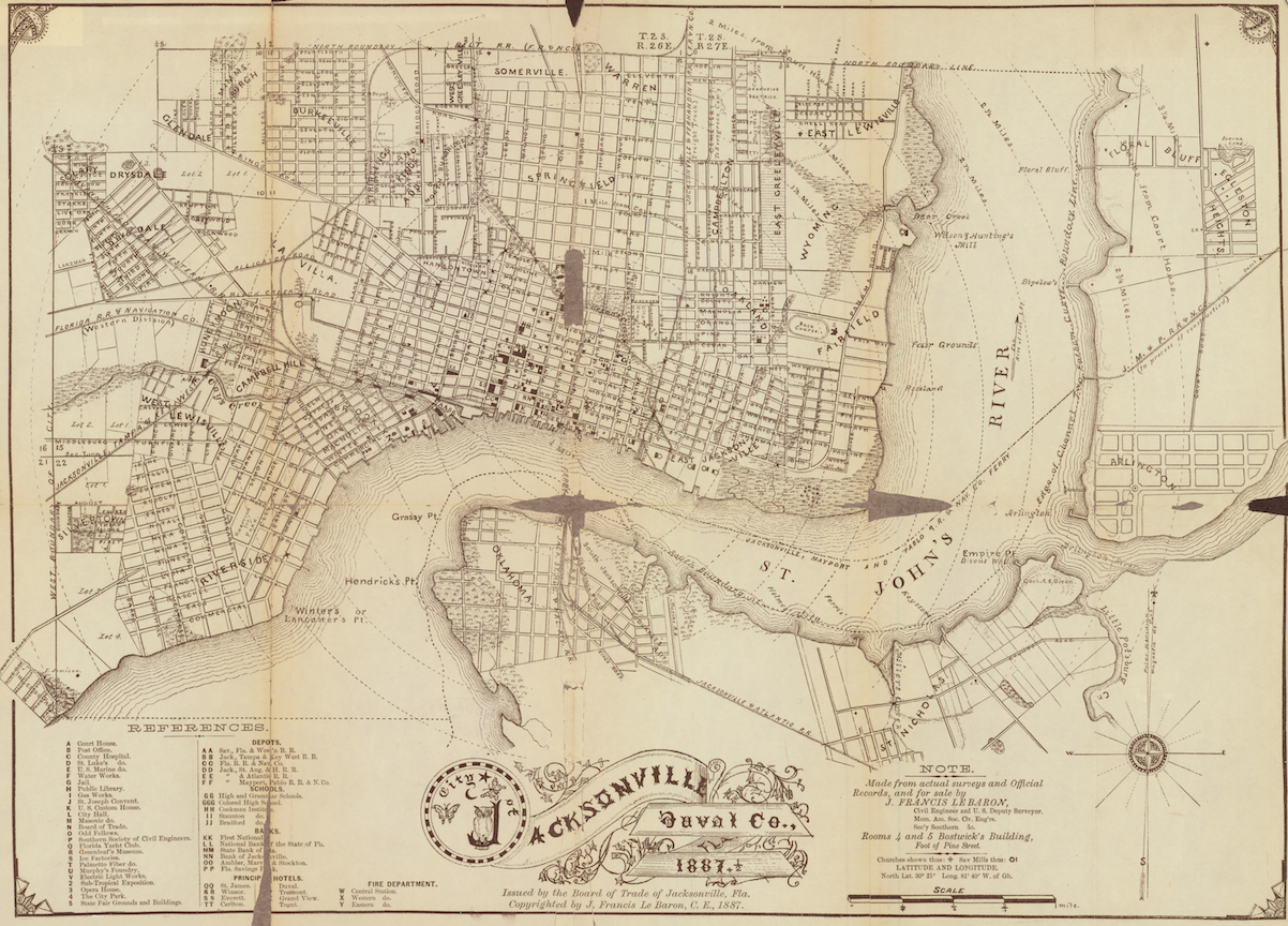 City Map of Jacksonville, 1887