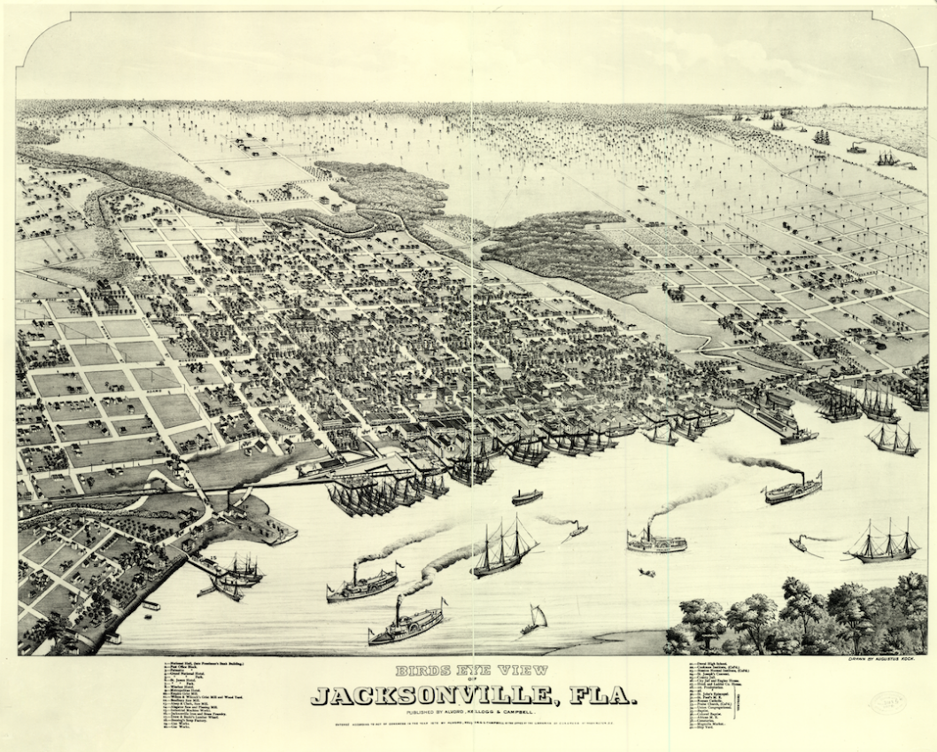 Bird's-Eye View of Jacksonville, 1876
