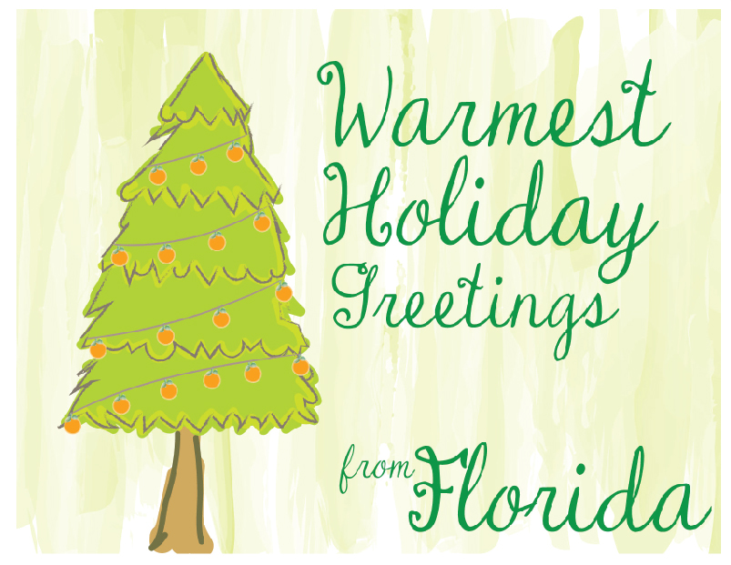 Oranges Christmas Tree Card