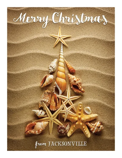 Merry Christmas Seashells Cover Card