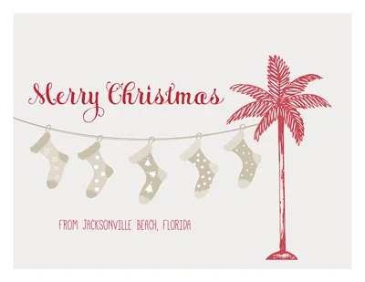 Merry Christmas, Stocking and Palm