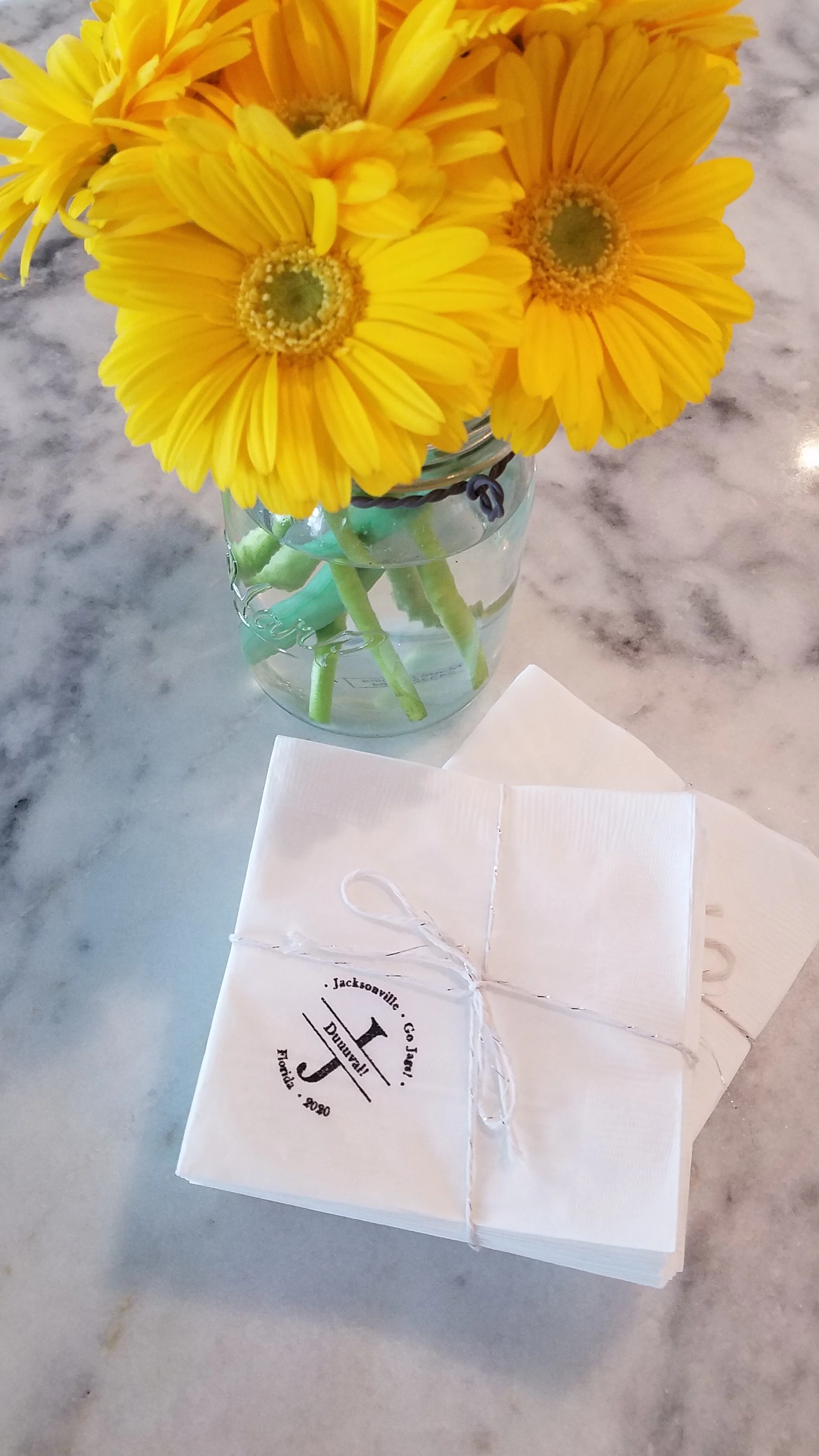 "Duuuval" hand-stamped cocktail napkins