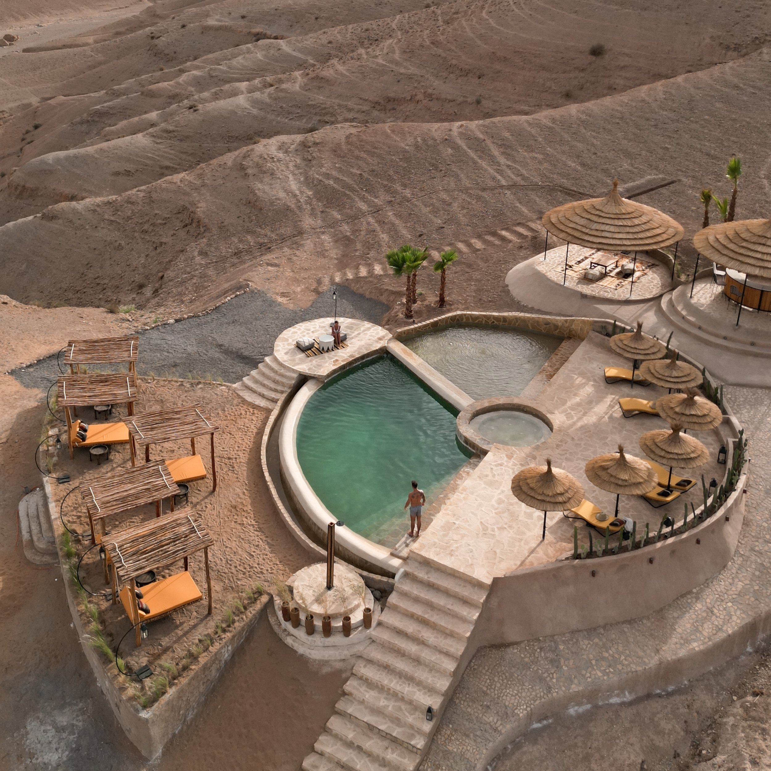 Be Agafay Hideaway camp with pool in the desert