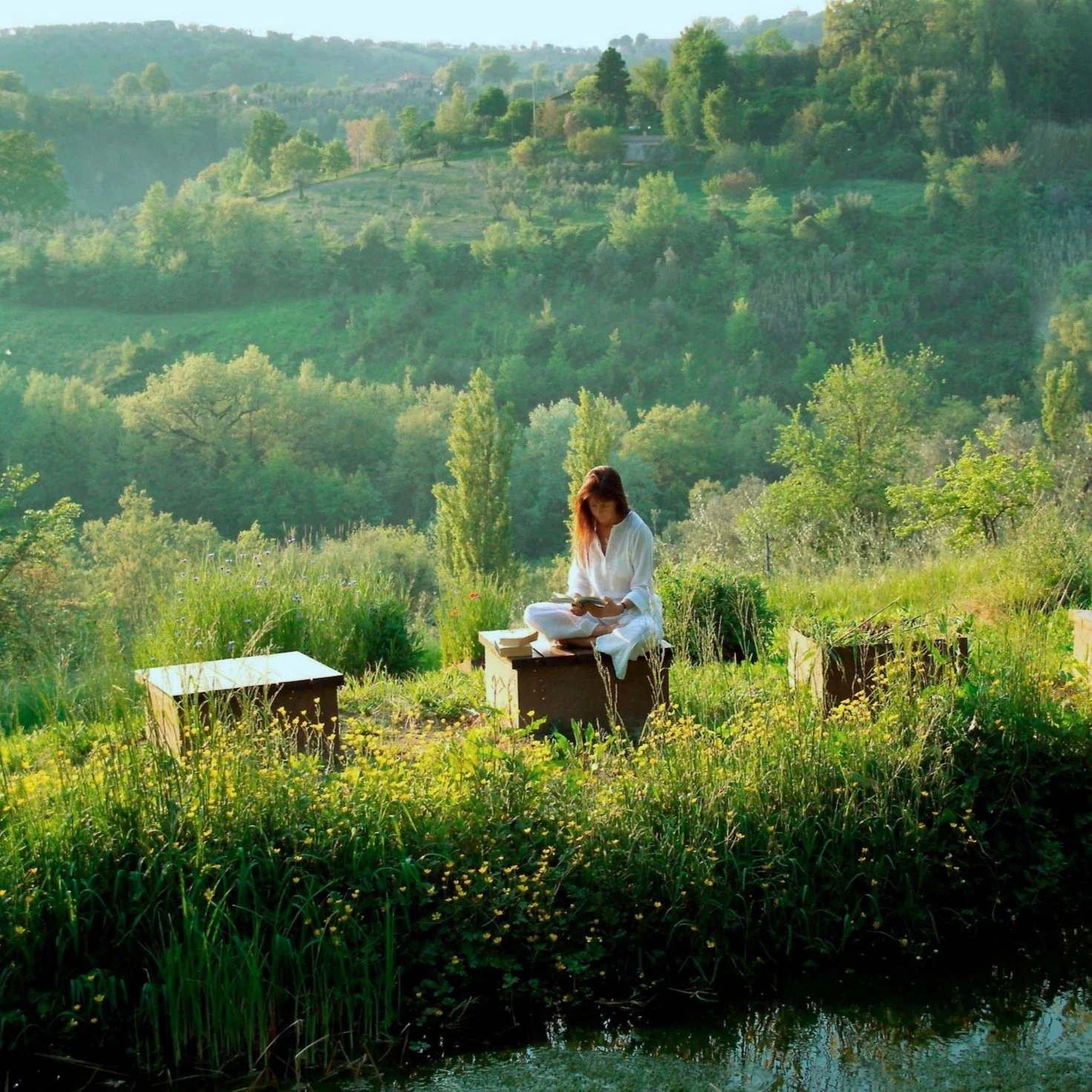 Journaling in In Sabina's lush hills