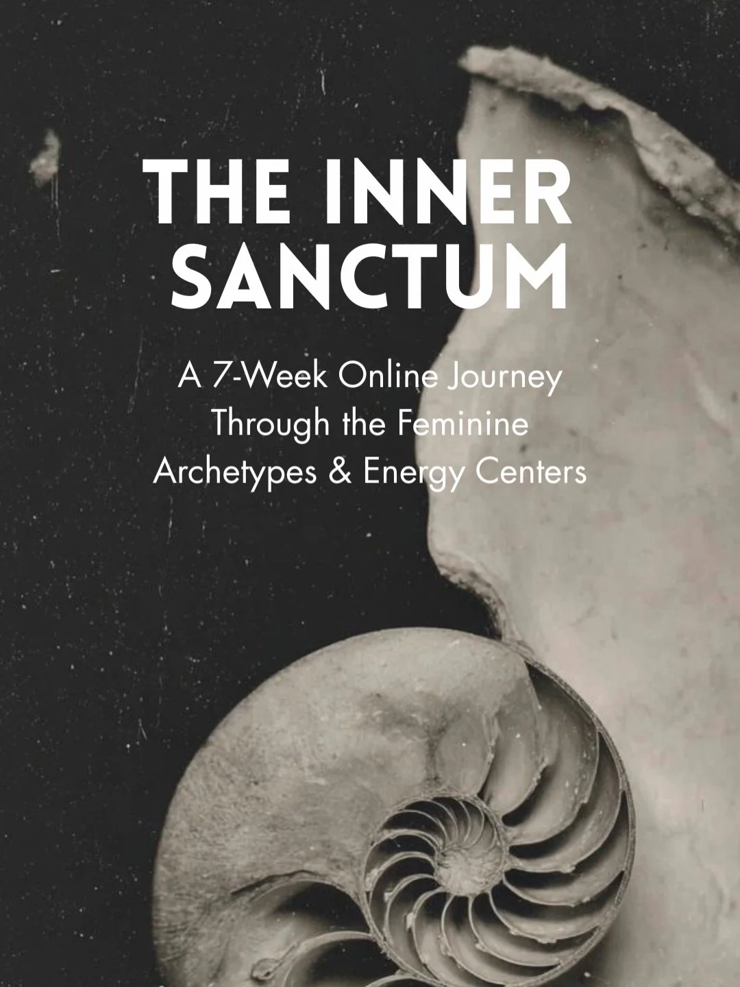 THE INNER SANCTUM 

There is a room inside every woman that has been waiting. To be entered, and finally, lived in.

The Inner Sanctum is a 7-week online journey through the energy centers of the body and the feminine archetypes that live within. A s