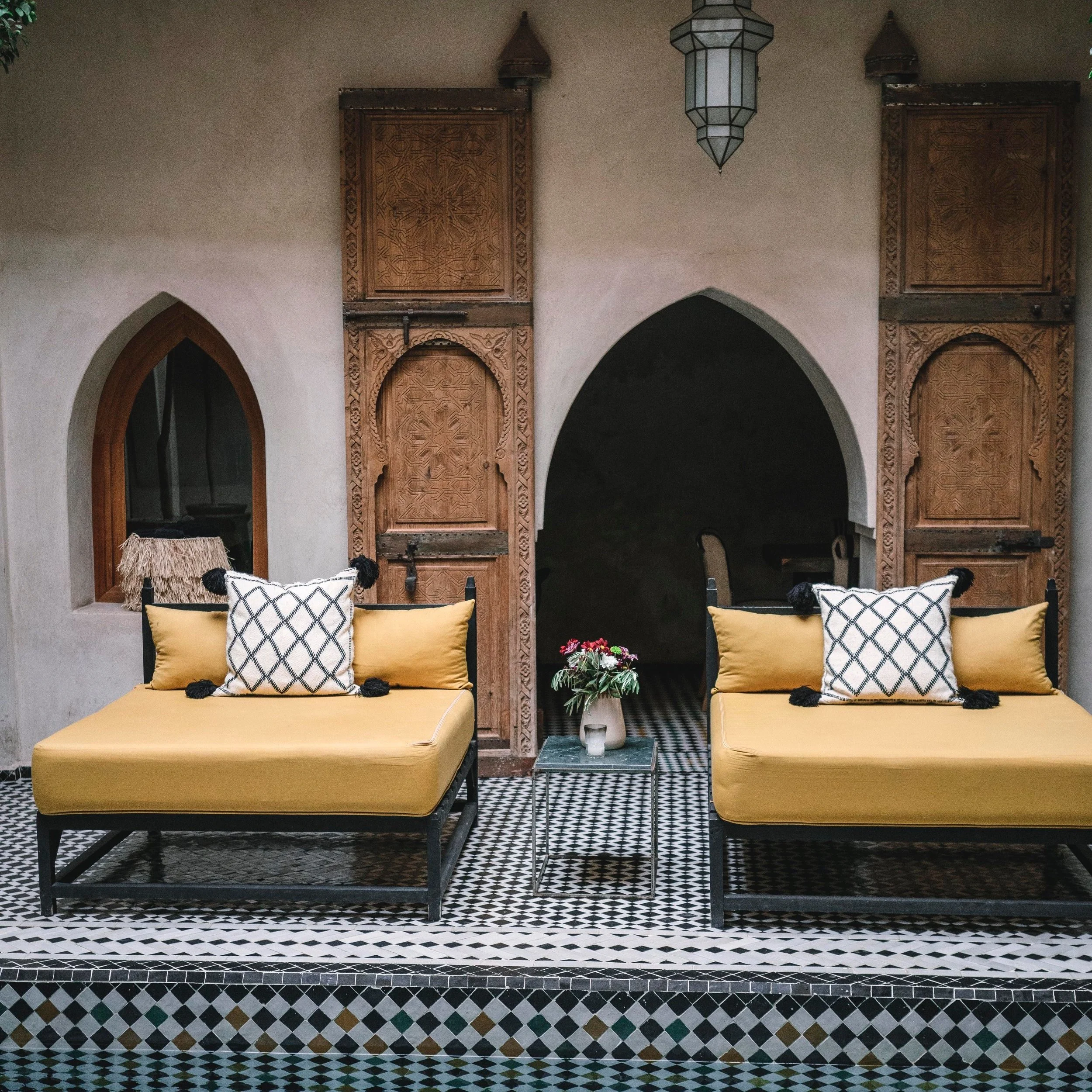 Relax area at the Riad in Marrakech where the INSYNC Yoga retreat will take place