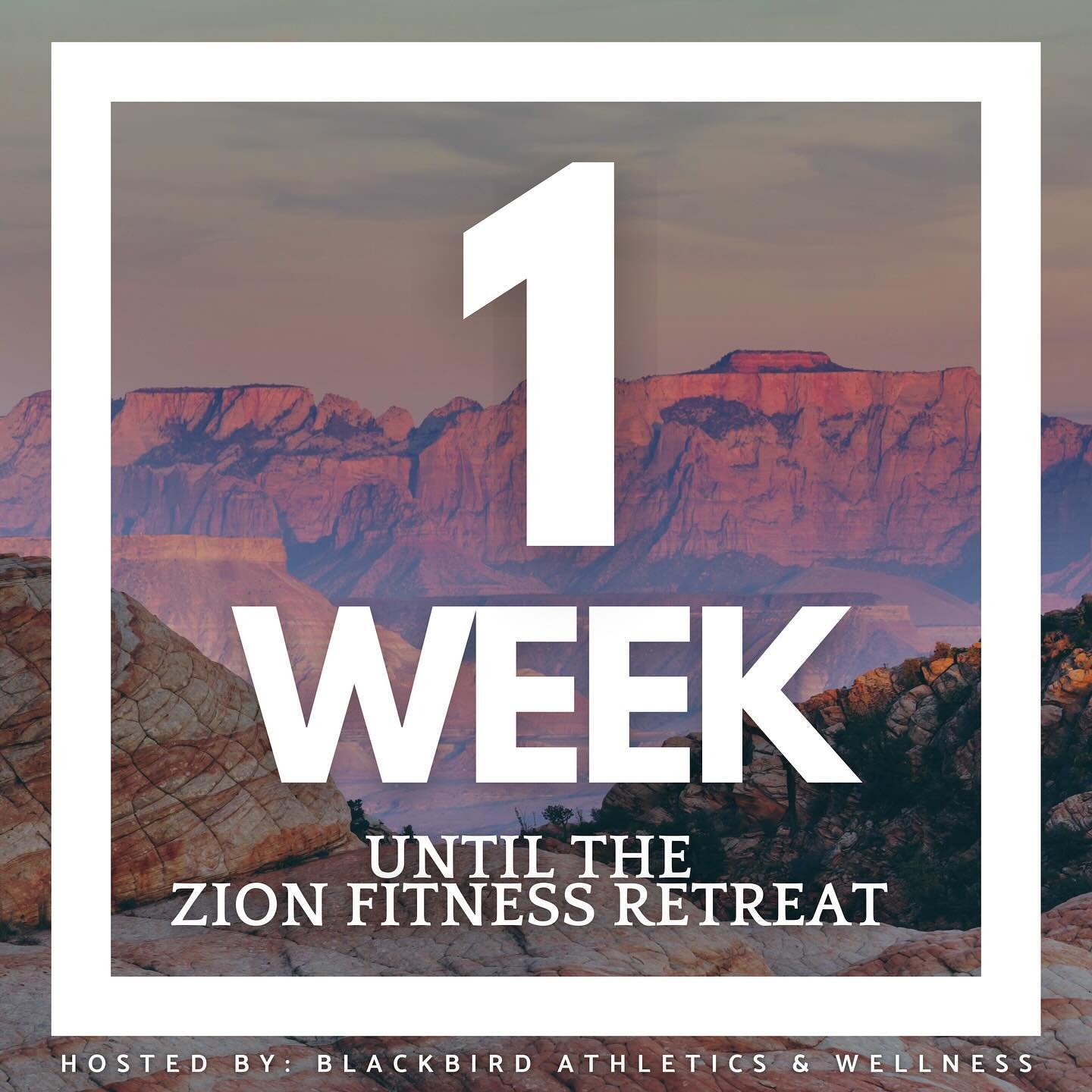 It&rsquo;s almost time! 
Just 1 week until the Zion Fitness Retreat, the excitement is at an all-time high! 🌄🏃&zwj;♀️

Get ready for an epic week filled with fitness, nature, and new friends. 🧘&zwj;♂️🎒

#blackbirdathleticsandwellness #ZionFitness
