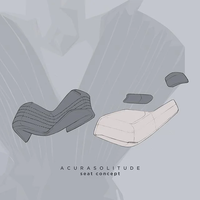 122017 A C U R A S O L I T U D E  fashion inspired seat #ACURA #Honda #automotivedesign #cmf #industrialdesign #cardesignsketch #carinteriors #conceptcardesign #transportationdesign #accd #artcentertrans