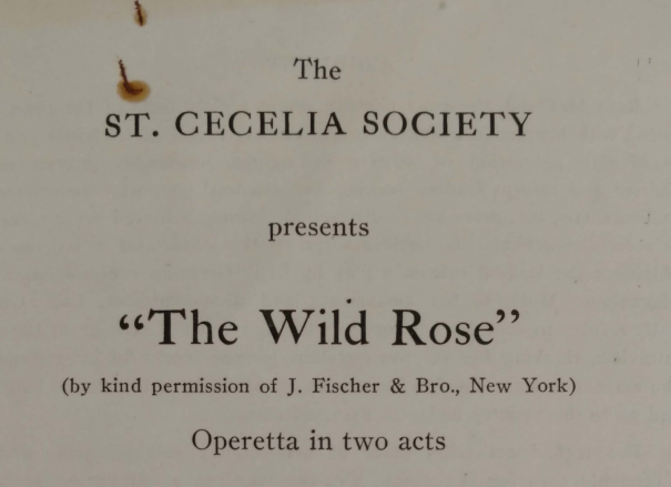 The St. Cecelia Society: Music, Theater, and the Cultural Life of 1920s Millbrook