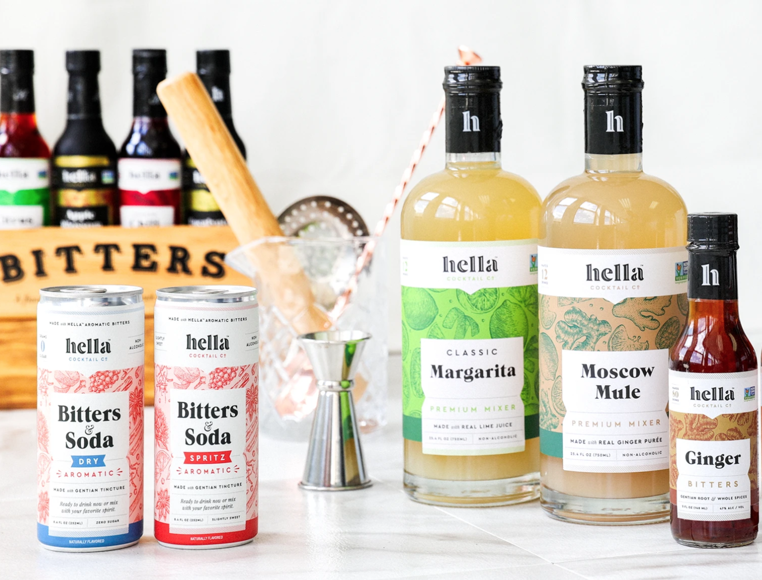 Hella Cocktail Co. mixers and sodas.