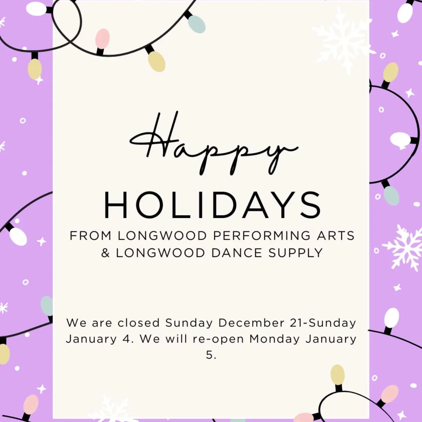 Happy Holidays! See you in the new year!