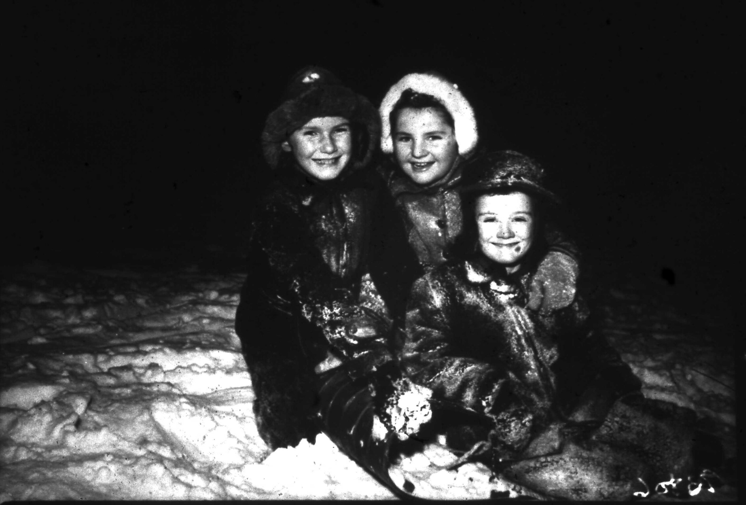 Children playing in the snow - 1940s (Copy)