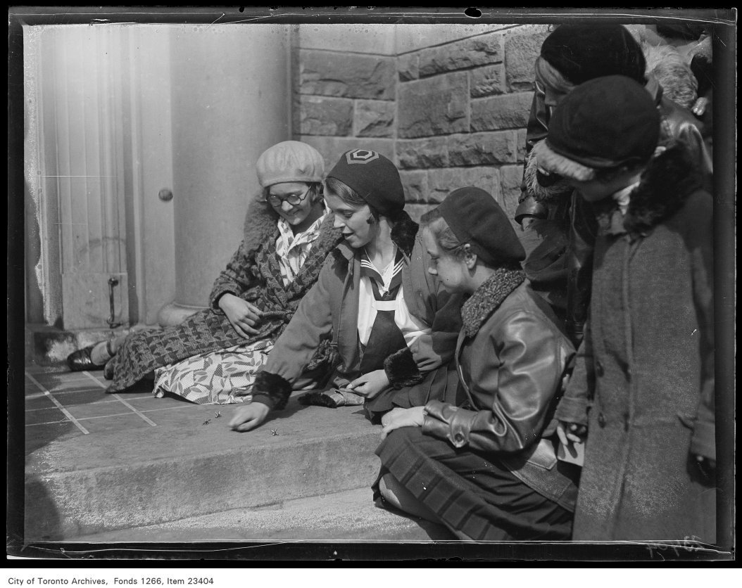 Toronto girls playing jacks - 1931 (Copy)