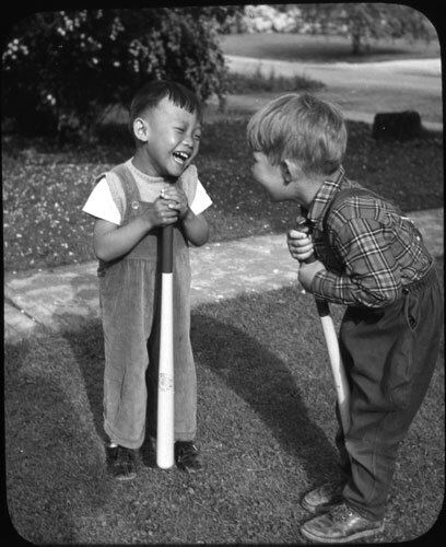 Two boys playing - Archives of Ontario, 1952 (Copy)