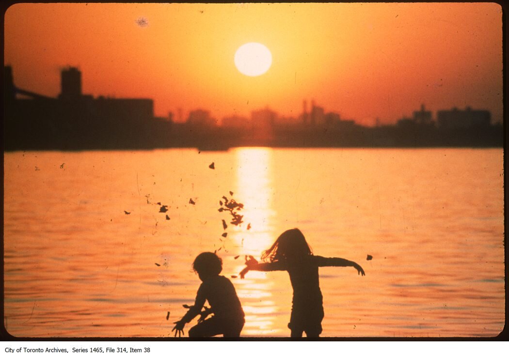 Children silhouetted against sunset - 1970s, Toronto (Copy)