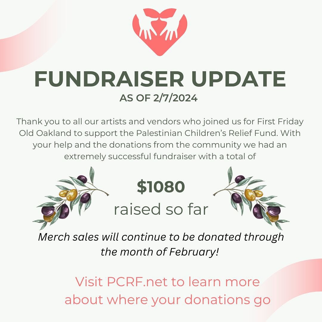Thank you SO MUCH for an amazing event on the 2nd! Very belated but wanted to post an update on the fundraiser, we raised $1080 and will be donating all Studio Noir merch sales on an ongoing basis to support efforts for Palestinian relief. 

Thank yo