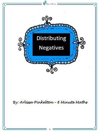 Distribute Negatives Worksheet