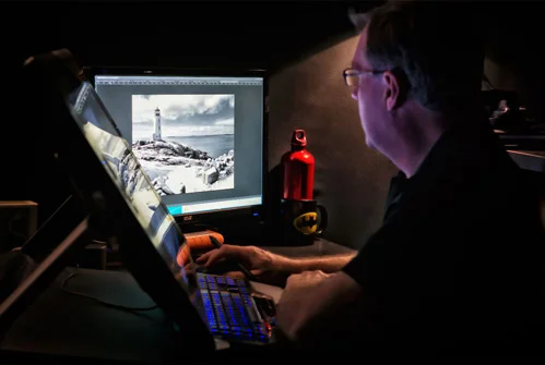 Designing a summer to winter transition of Peggy’s Cove Lighthouse.