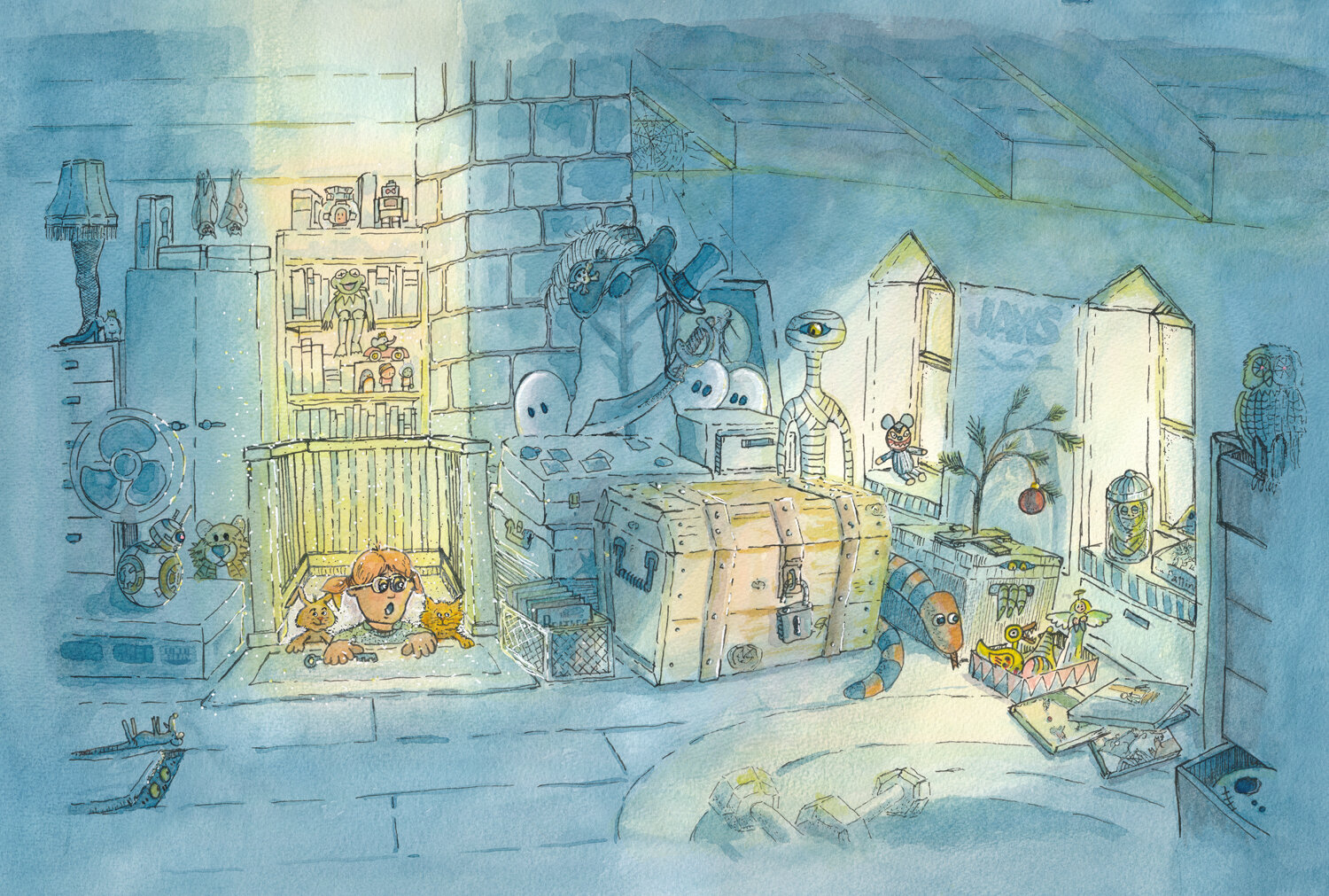 Ghosts, bats, rats and who knows what other scary things...it didn't matter. She still tread up into the ancient attic. But she was too late, the treasure chest was unlocked.