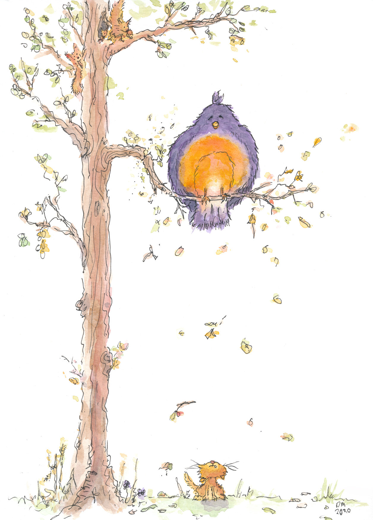 Big Robin sleeping in a tree.