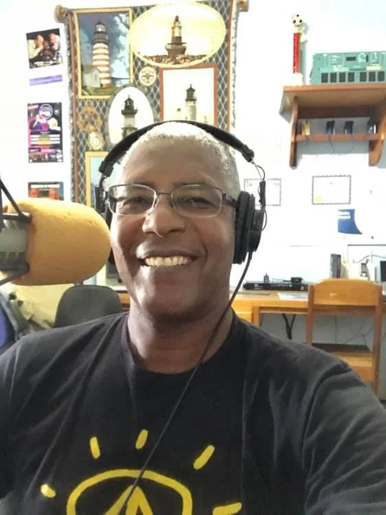 Clive working the radio station!