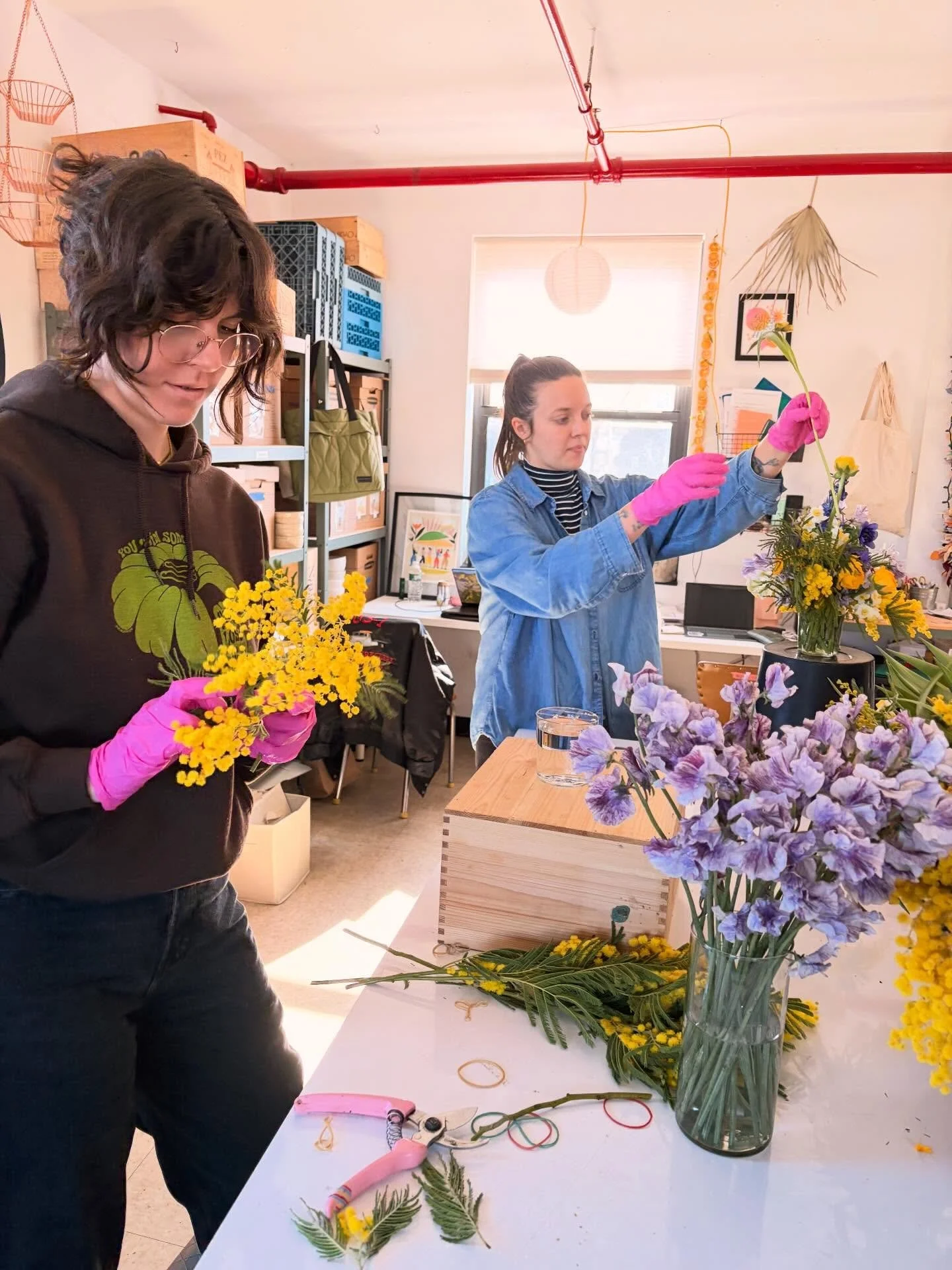 In the studio making stuff to keep the rain away 🌞