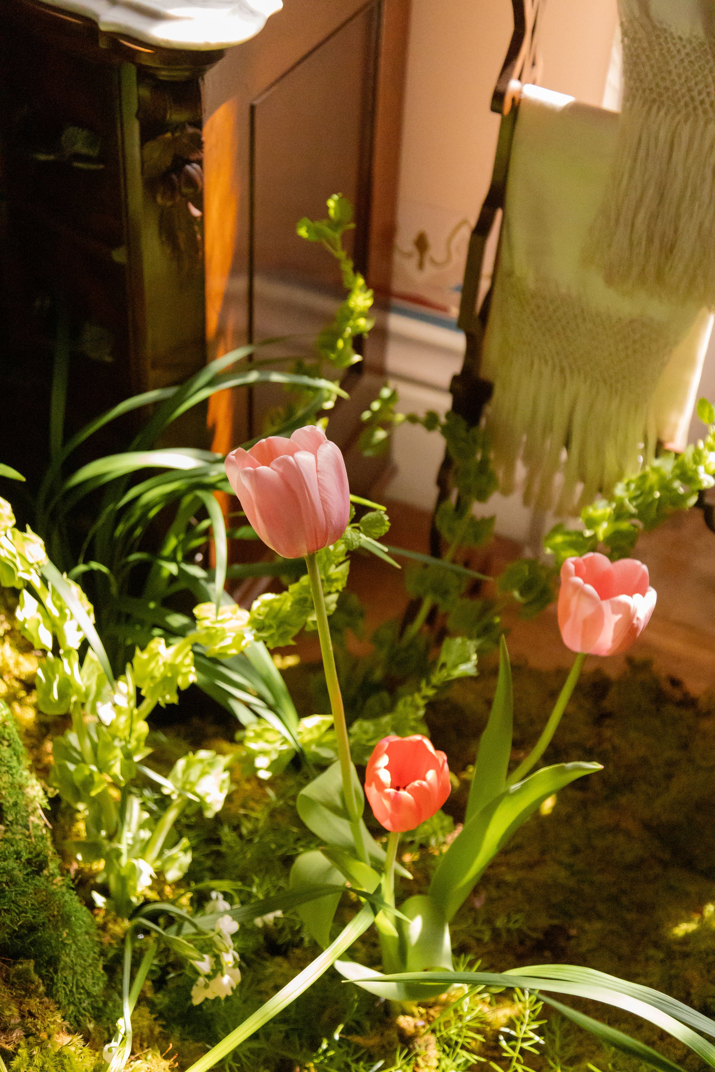  Whimsical flora and grasses cover floor of historic Lyndhurst Mansion 