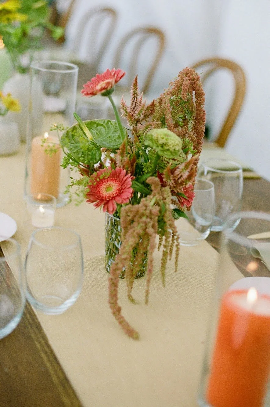  Textured floral arrangement featuring soft and airy Amaranthus 