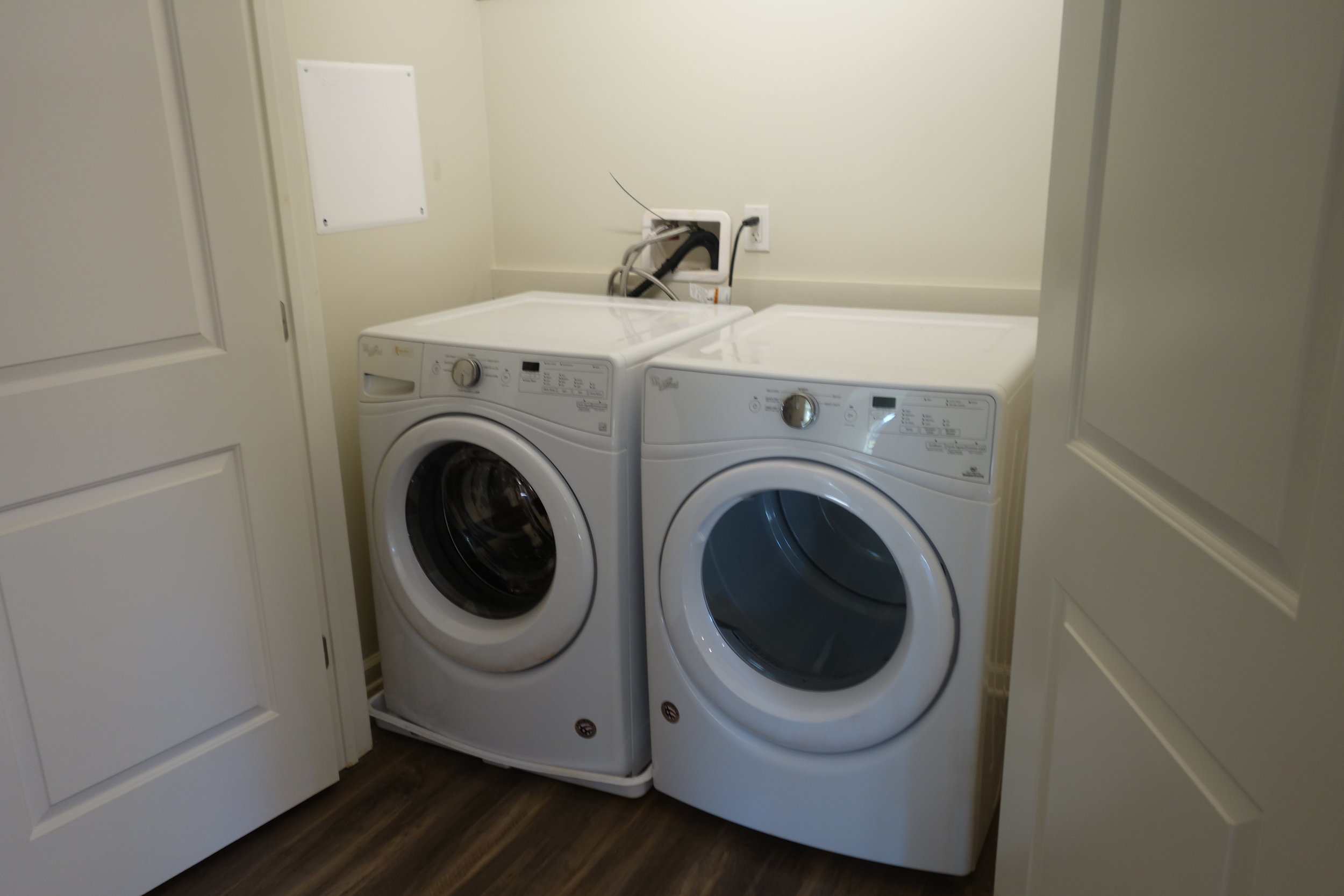 Washer and dryer in a large closet