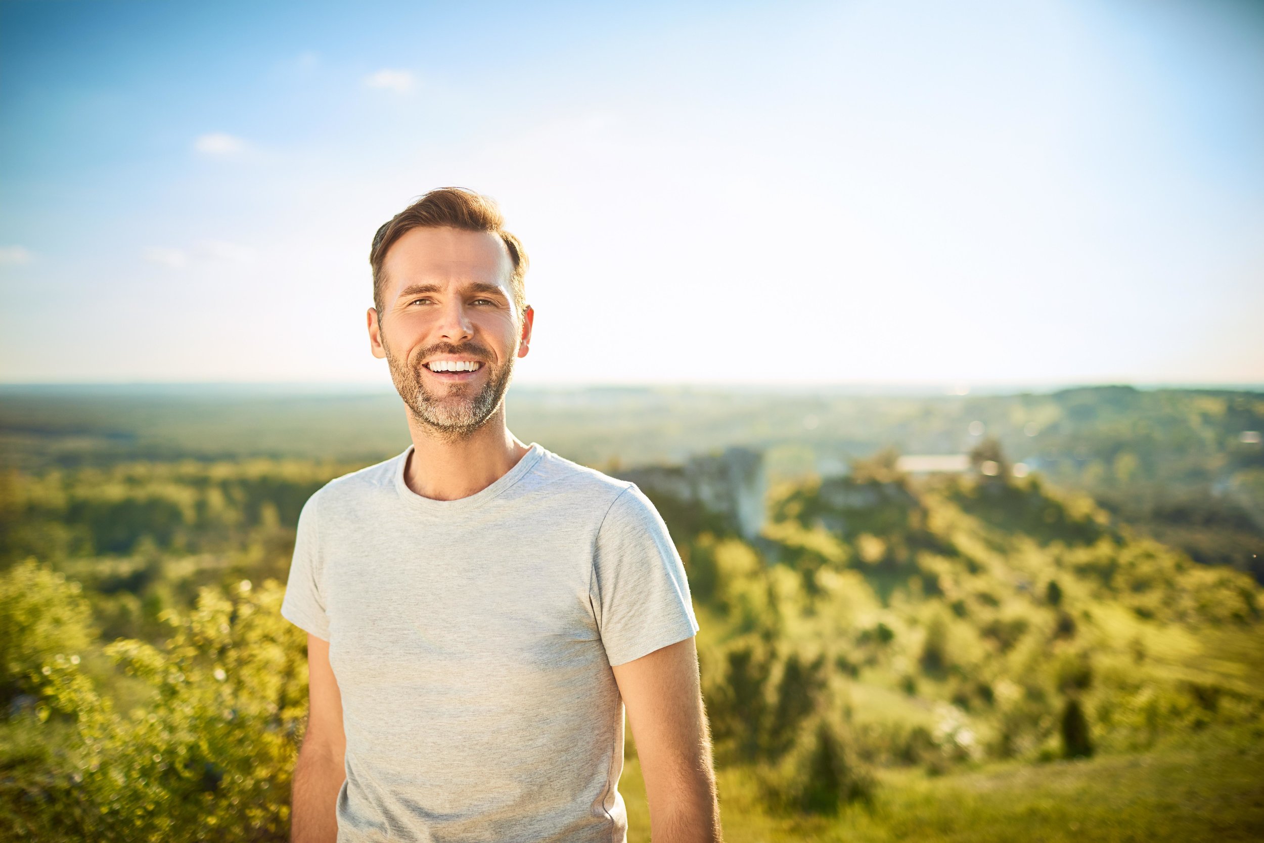 Man Outdoors in Scenic Area