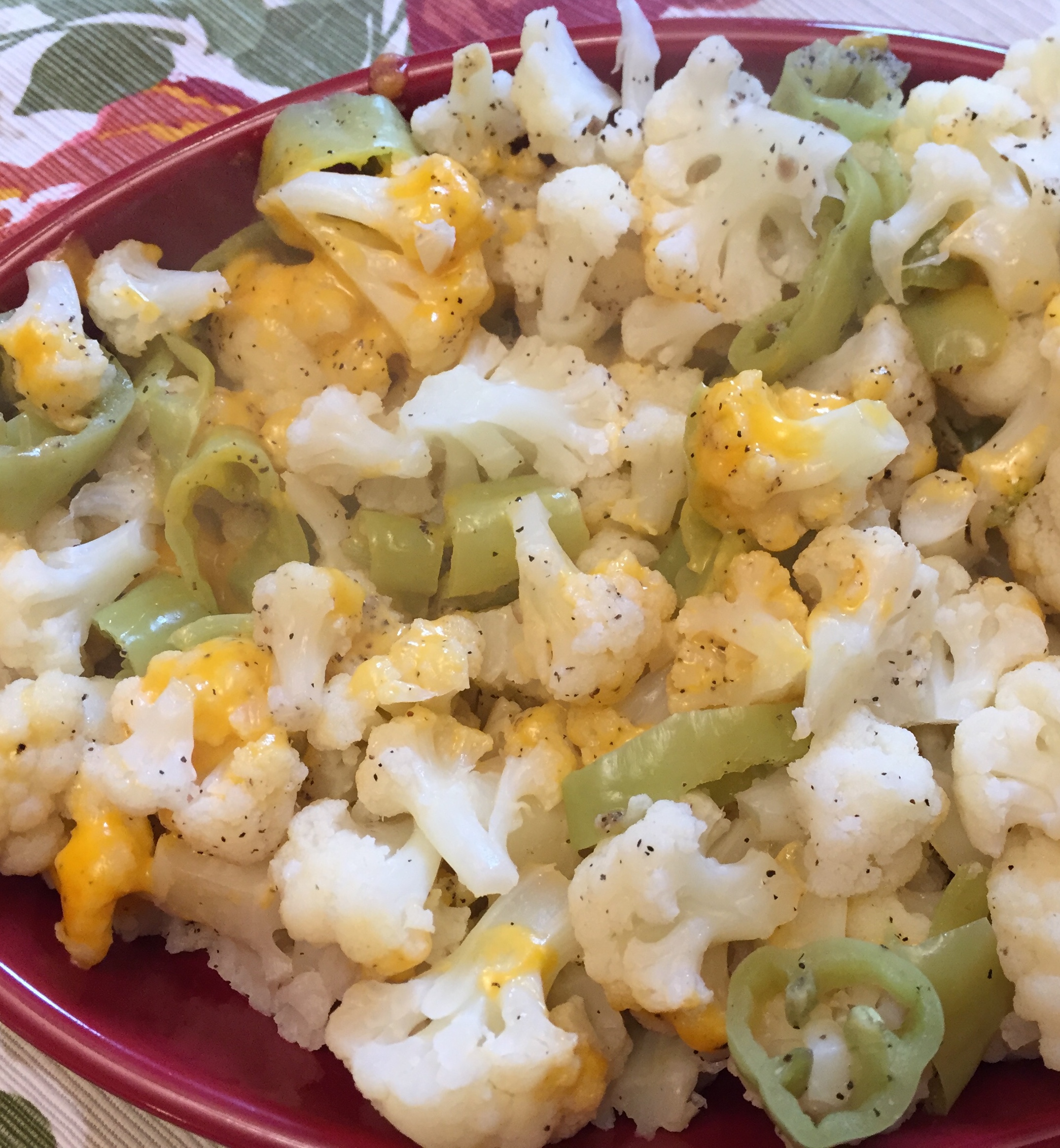 Steamed Cauliflower and Peppers with Arctic