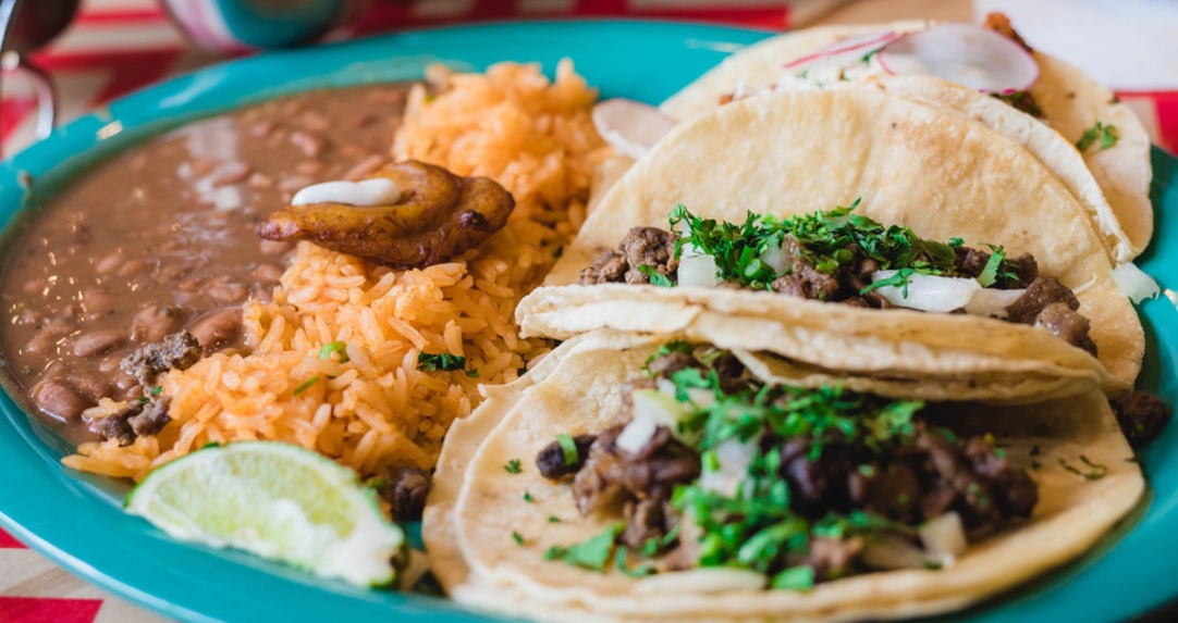 Tacos, Refried Beans, &amp; Rice with Lobo